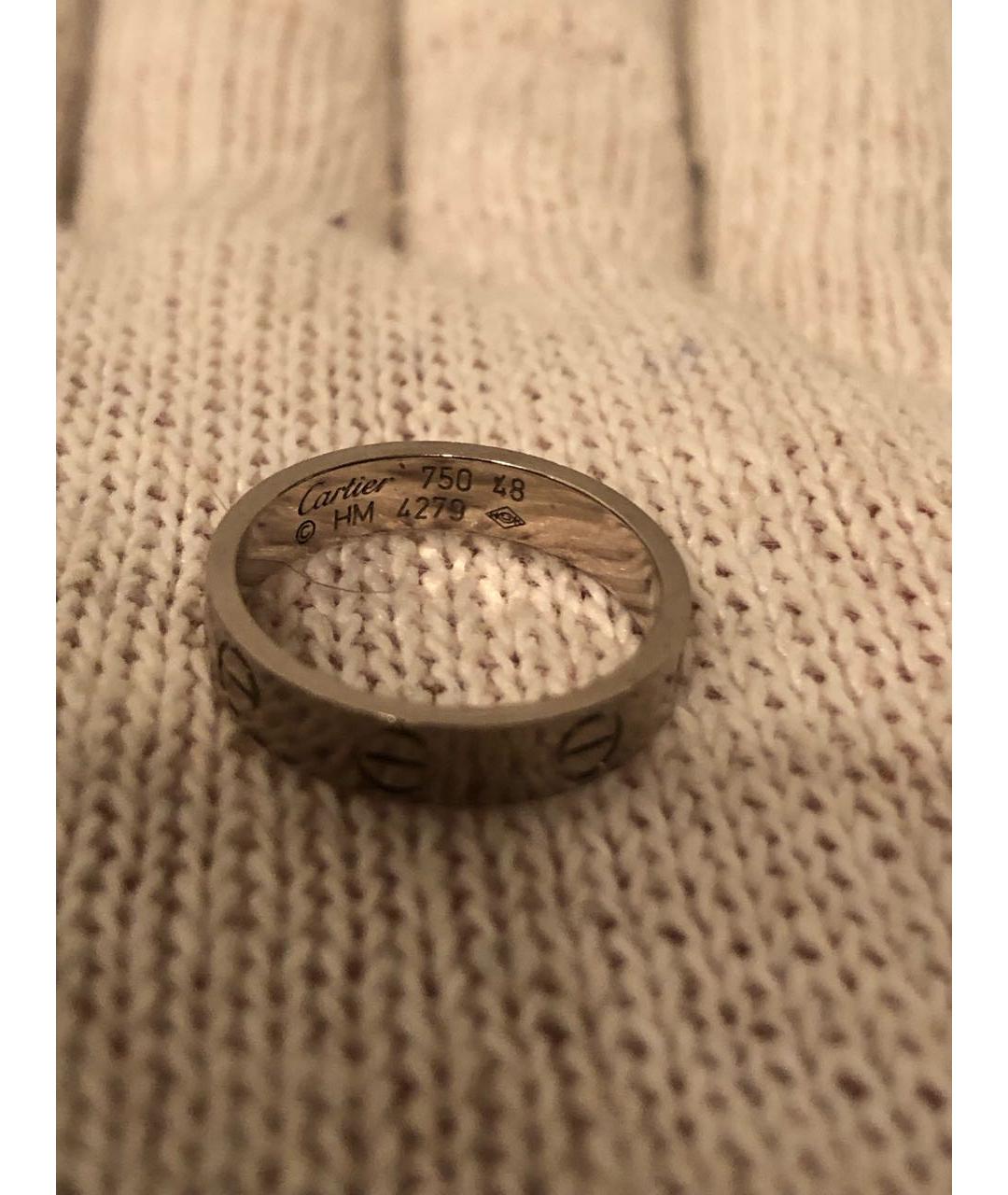 CARTIER Антрацитовое кольцо из белого золота, фото 7