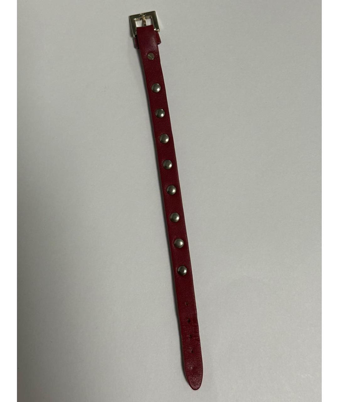 VALENTINO Красный кожаный браслет, фото 3