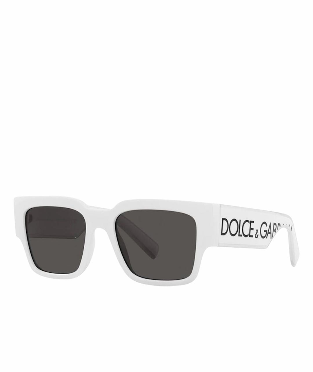 DOLCE&GABBANA Белые пластиковые солнцезащитные очки, фото 1