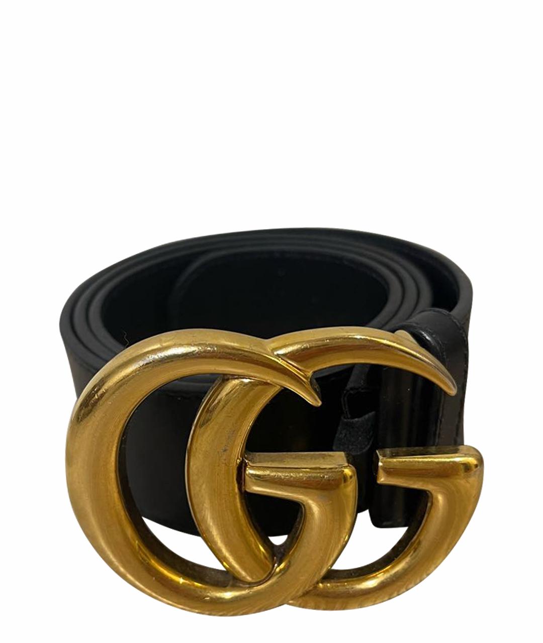 GUCCI Черный кожаный ремень, фото 1