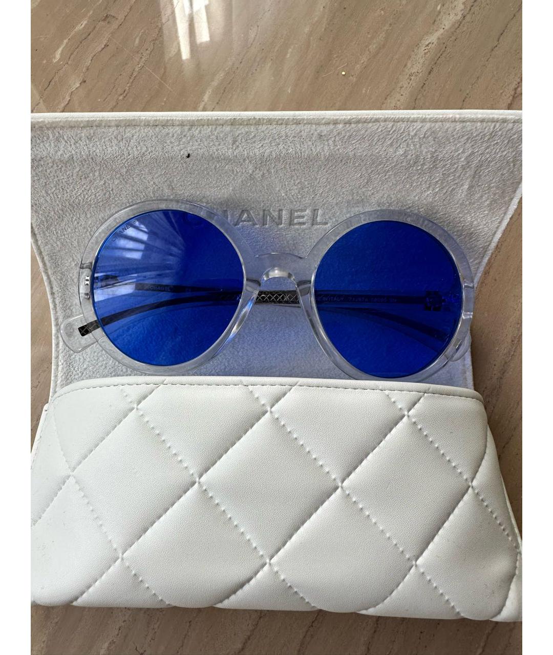 CHANEL PRE-OWNED Синие пластиковые солнцезащитные очки, фото 6