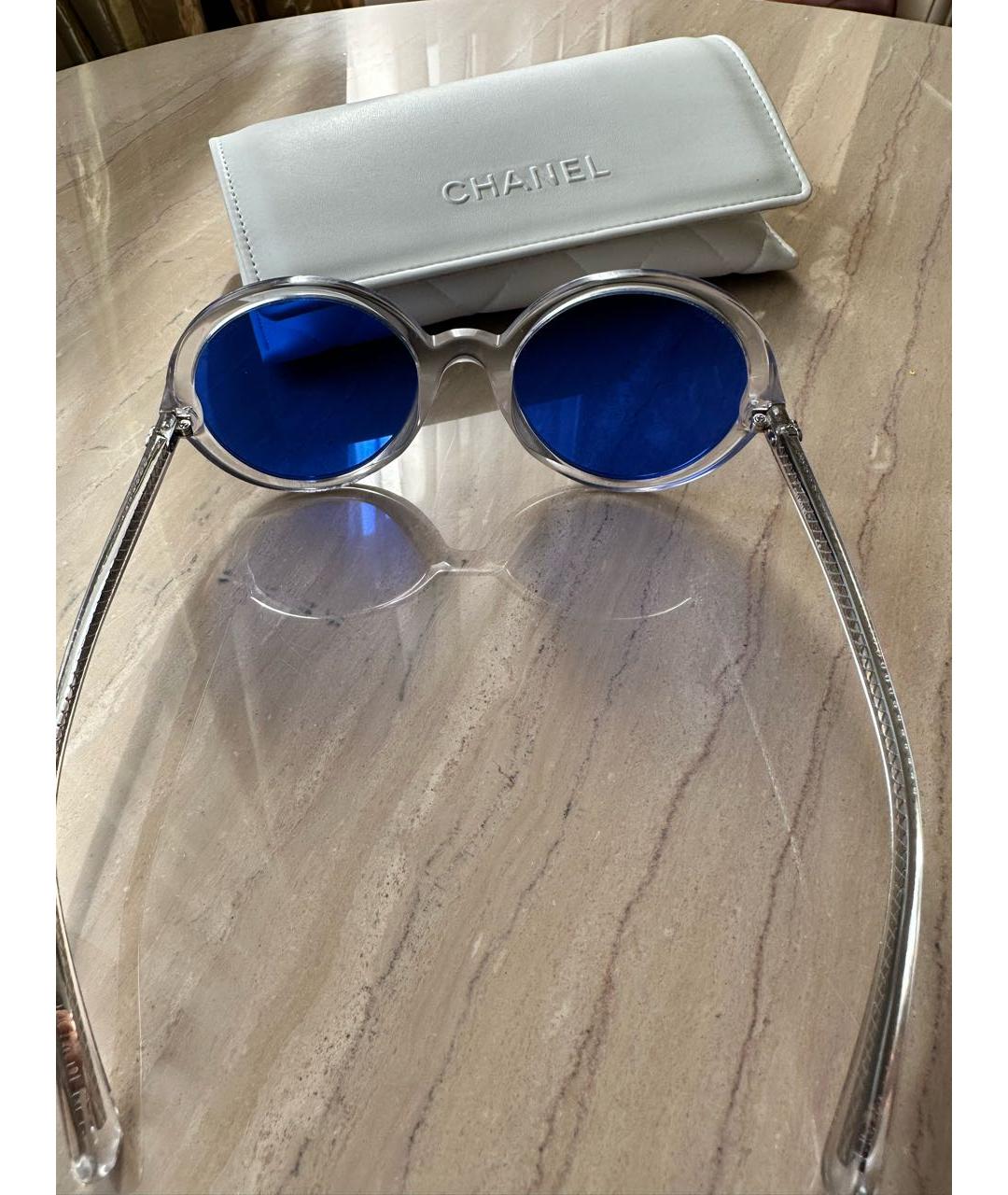 CHANEL PRE-OWNED Синие пластиковые солнцезащитные очки, фото 3