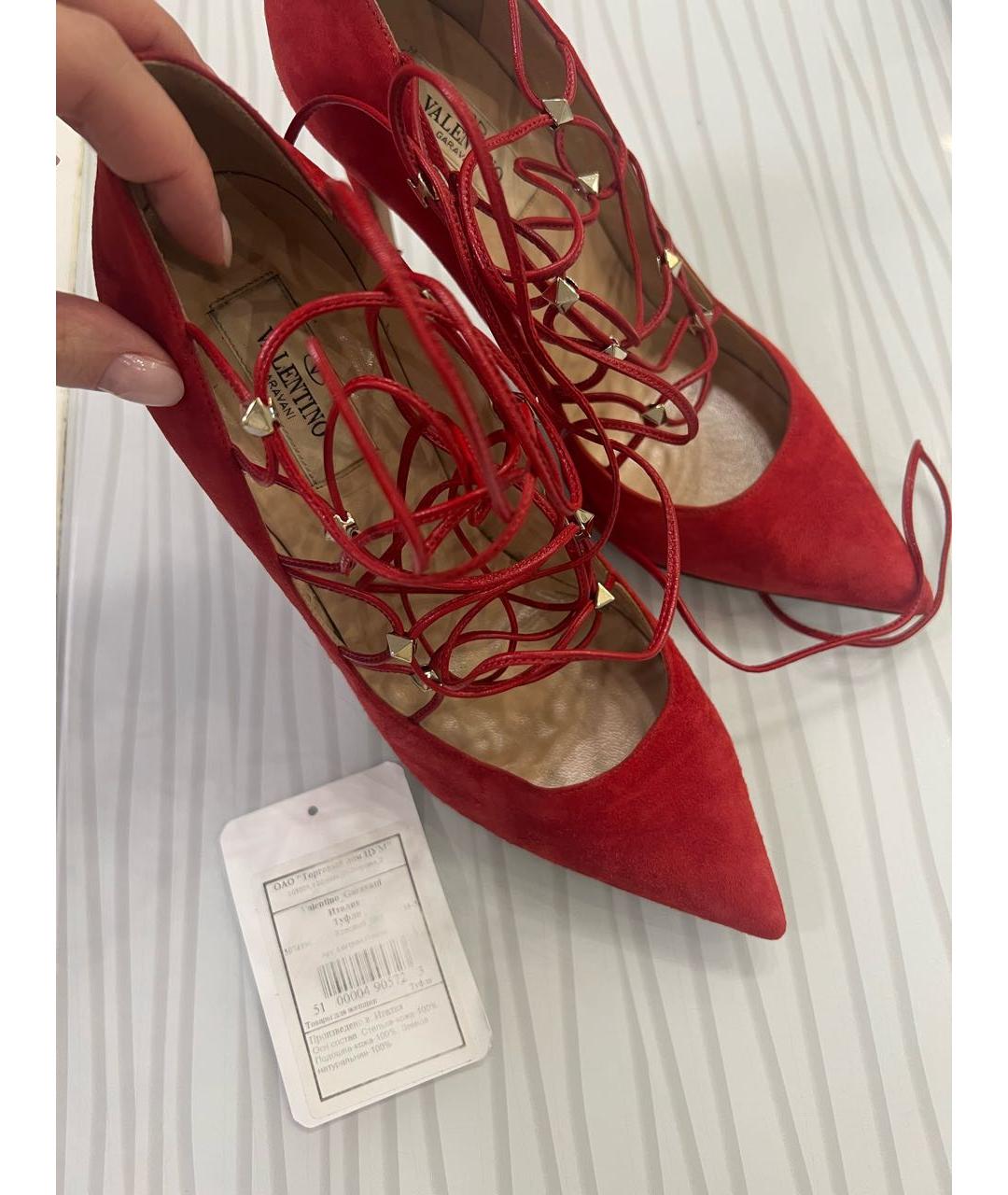 VALENTINO Красные замшевые туфли, фото 3