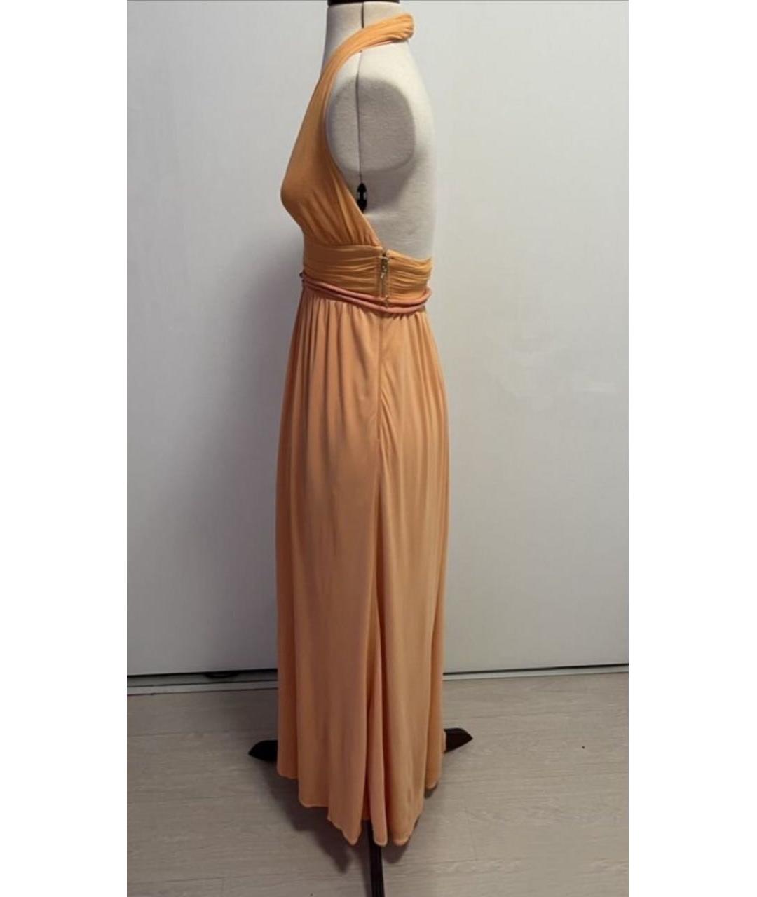 ELISABETTA FRANCHI Оранжевое вискозное вечернее платье, фото 4