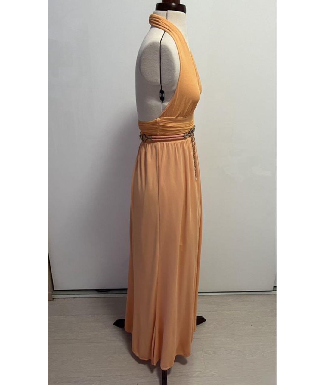 ELISABETTA FRANCHI Оранжевое вискозное вечернее платье, фото 5