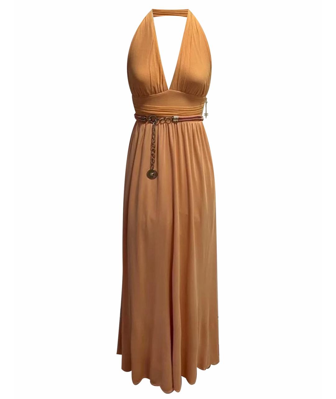 ELISABETTA FRANCHI Оранжевое вискозное вечернее платье, фото 1