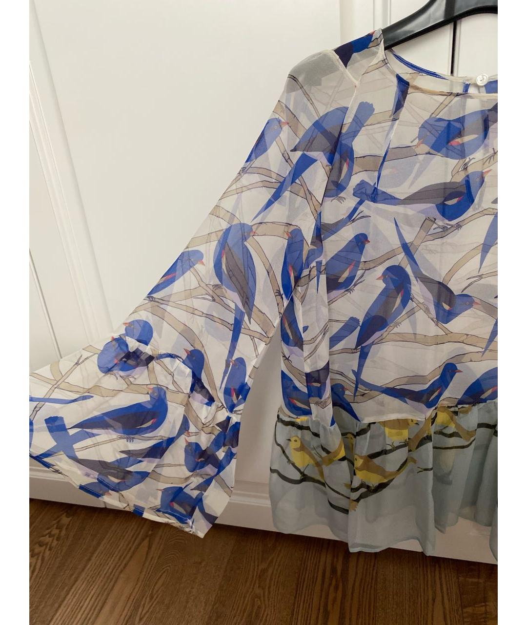 ERIKA CAVALLINI Синяя шелковая блузы, фото 2
