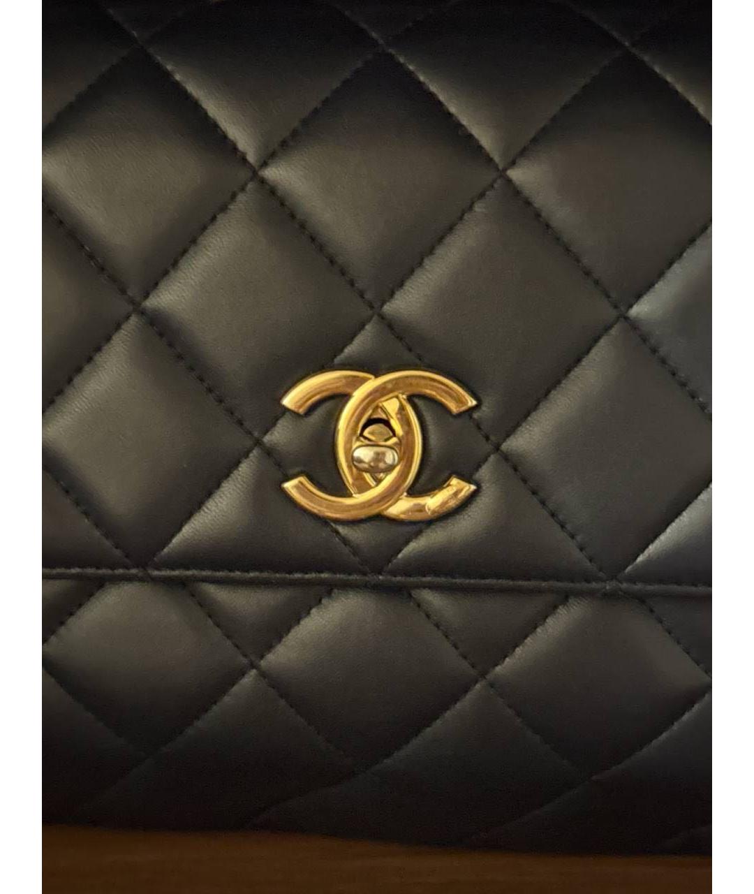 CHANEL PRE-OWNED Темно-синяя кожаная сумка через плечо, фото 8