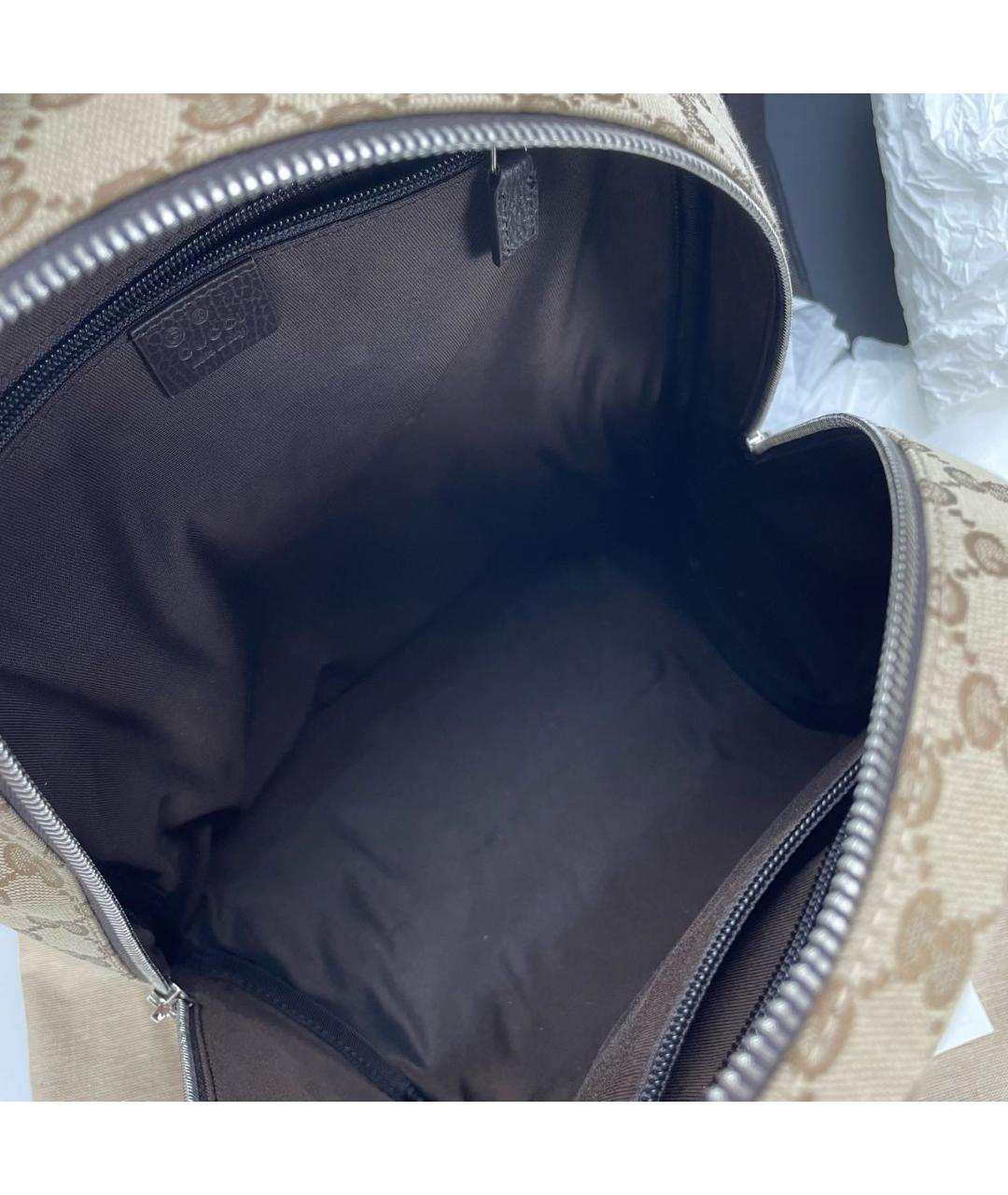 GUCCI Бежевый тканевый рюкзак, фото 4