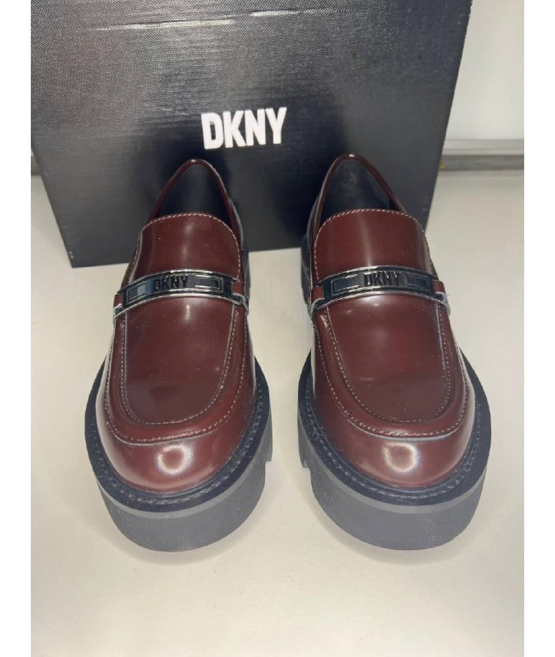 DKNY Бордовые кожаные лоферы, фото 2