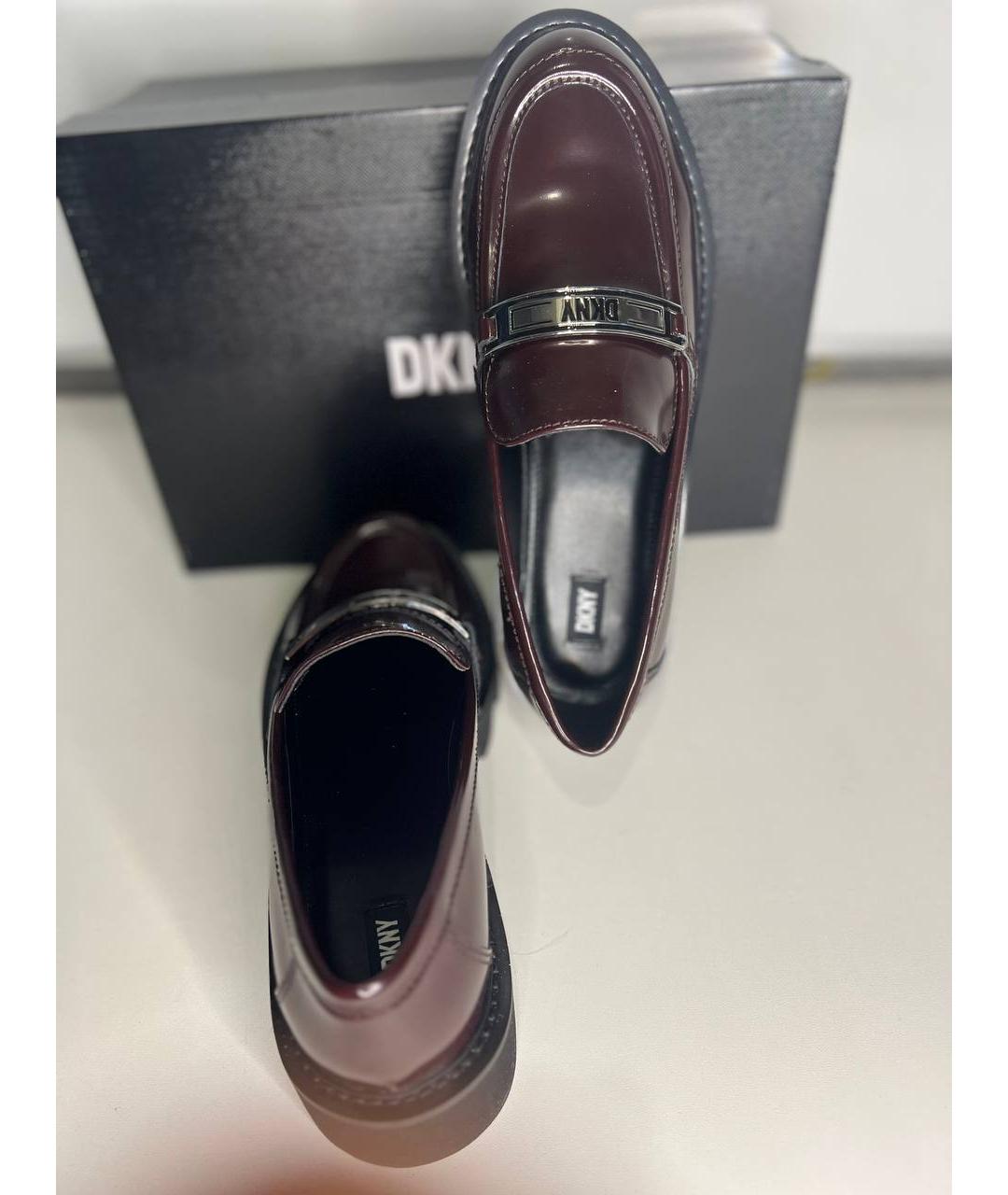 DKNY Бордовые кожаные лоферы, фото 5