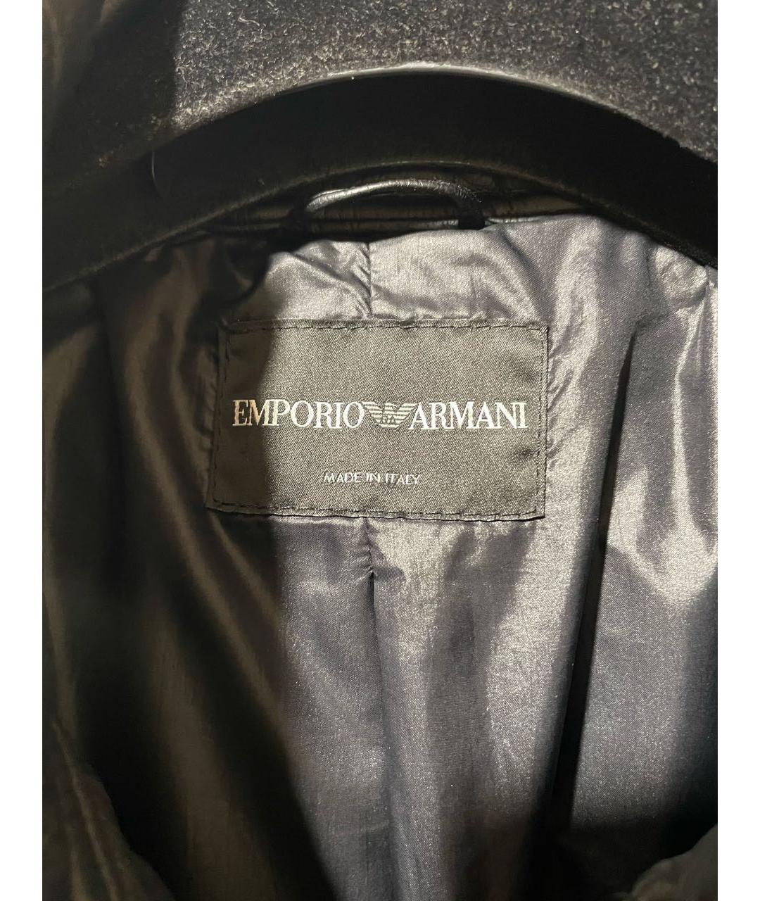 EMPORIO ARMANI Черная кожаная куртка, фото 7