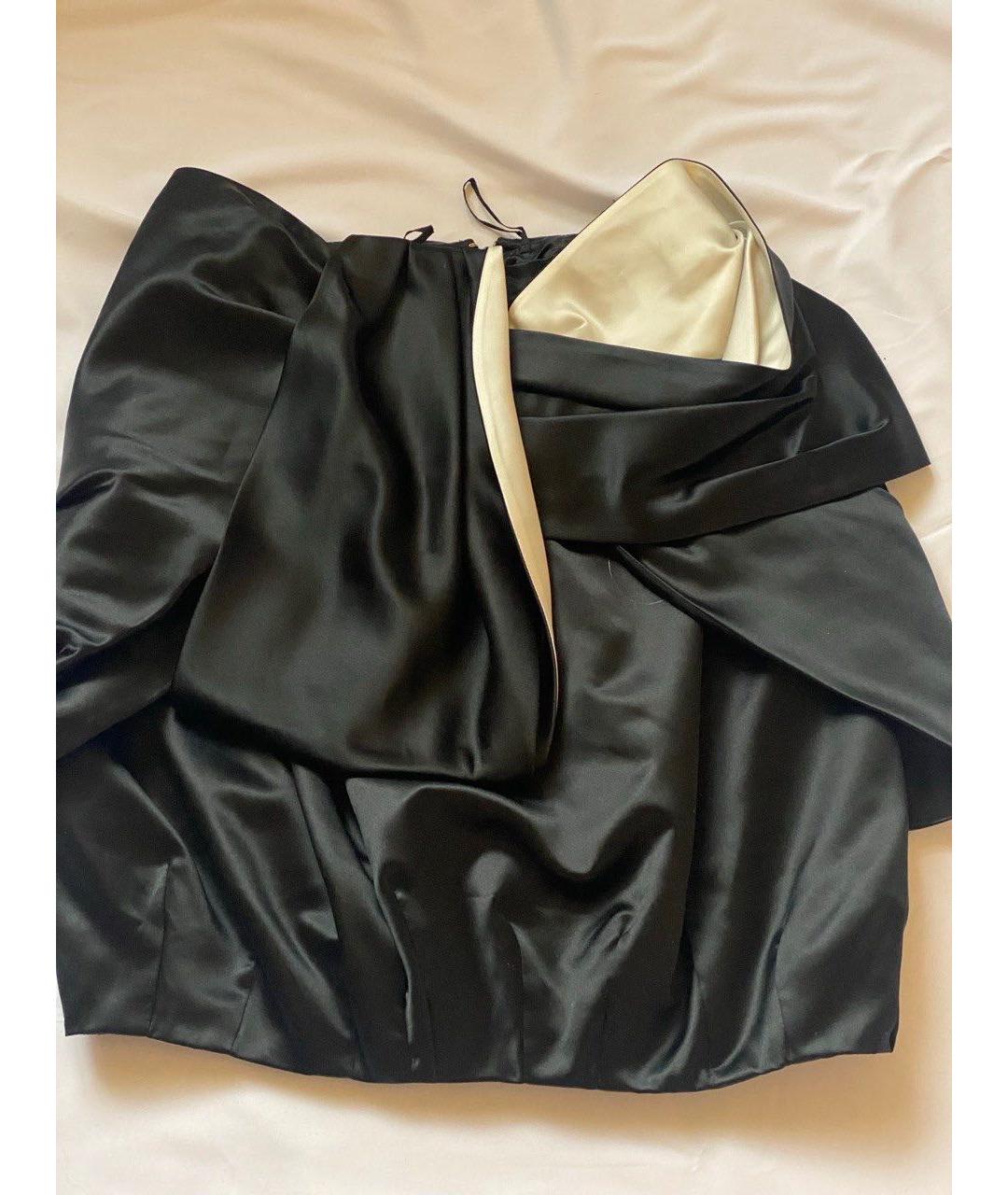 PRADA Черная шелковая юбка мини, фото 6