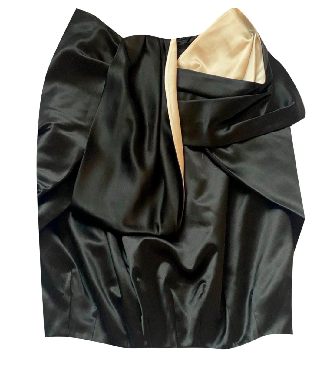 PRADA Черная шелковая юбка мини, фото 1