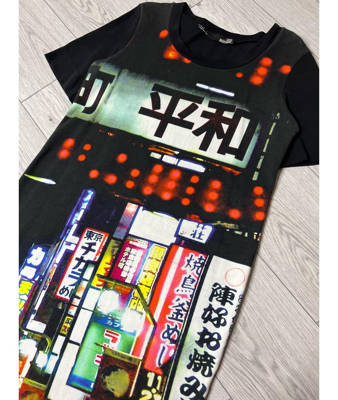 LOVE MOSCHINO Мульти хлопковое повседневное платье, фото 4