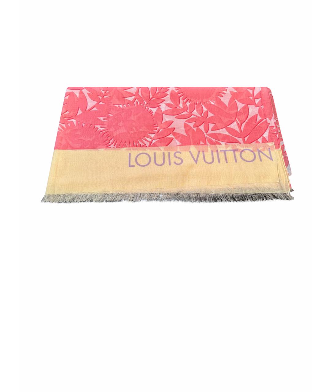 LOUIS VUITTON PRE-OWNED Коралловый хлопковый платок, фото 1