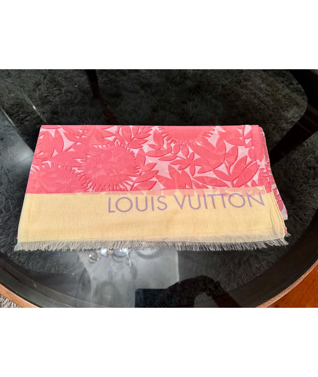 LOUIS VUITTON PRE-OWNED Коралловый хлопковый платок, фото 4