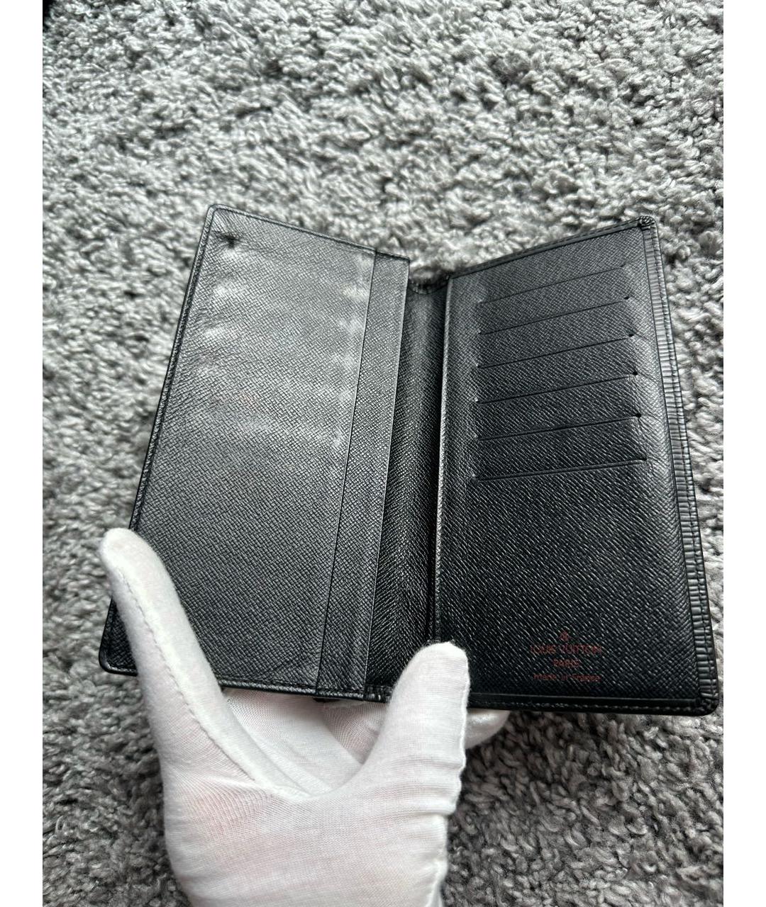 LOUIS VUITTON PRE-OWNED Черный кожаный кошелек, фото 4