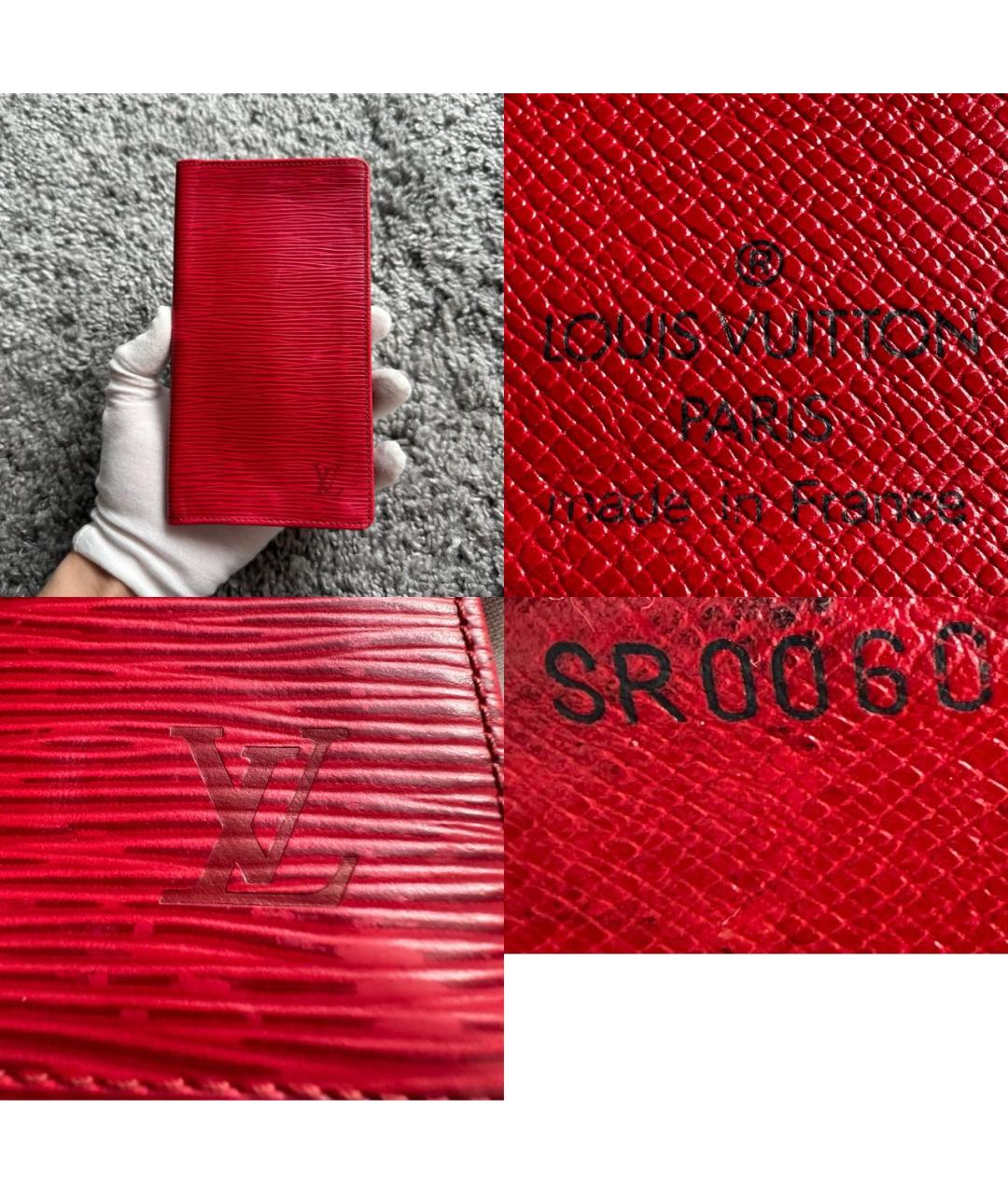 LOUIS VUITTON Красный кожаный кошелек, фото 5