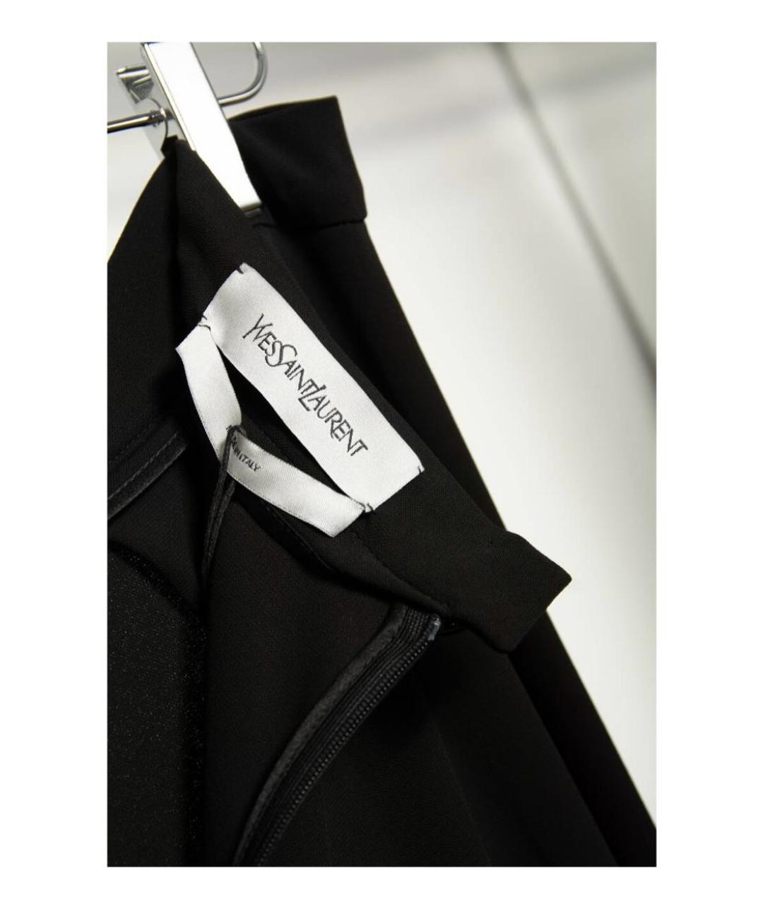 SAINT LAURENT Черная вискозная юбка макси, фото 4