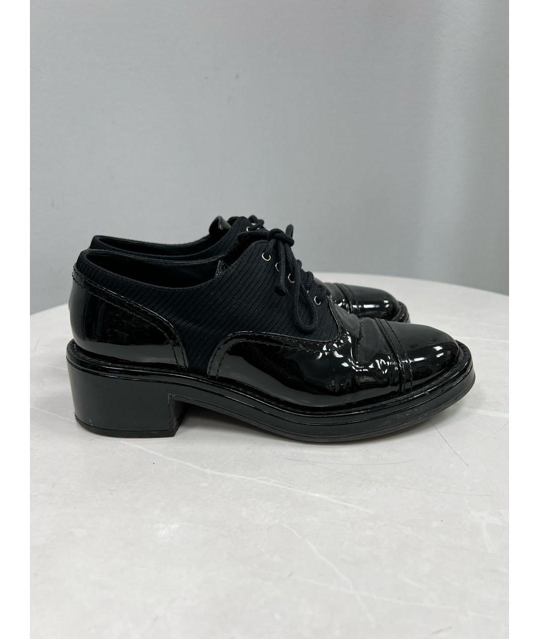 CHANEL PRE-OWNED Черные ботинки из лакированной кожи, фото 6