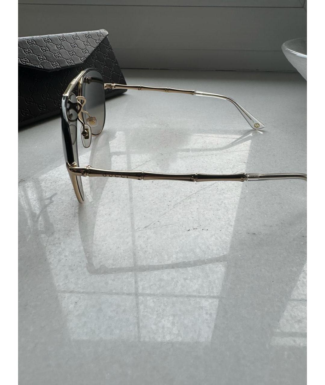 GUCCI Антрацитовые металлические солнцезащитные очки, фото 2