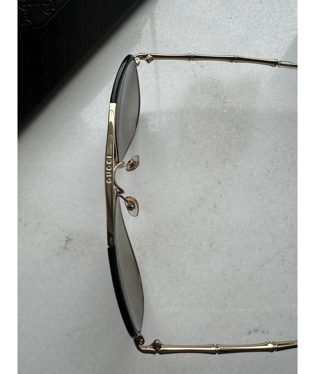 GUCCI Антрацитовые металлические солнцезащитные очки, фото 3
