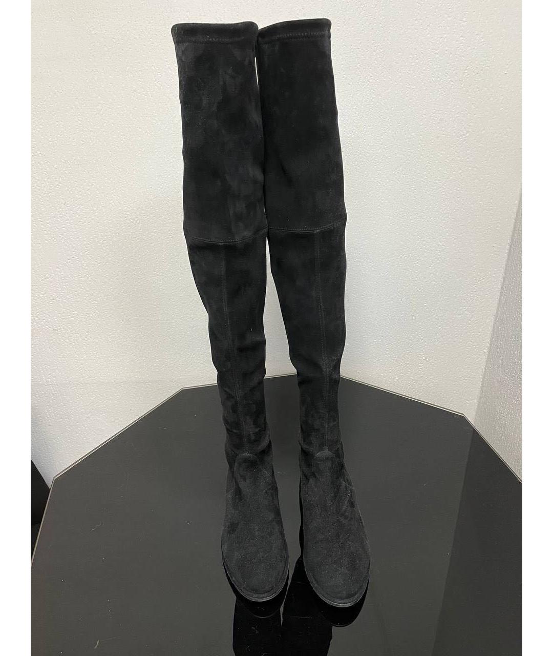 STUART WEITZMAN Черные замшевые ботфорты, фото 2
