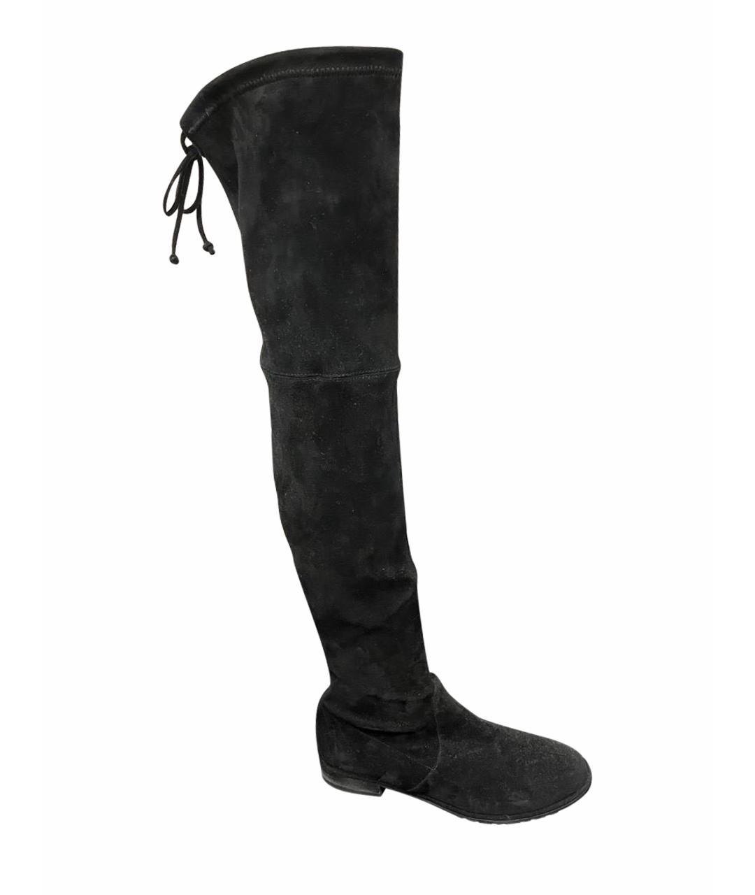 STUART WEITZMAN Черные замшевые ботфорты, фото 8