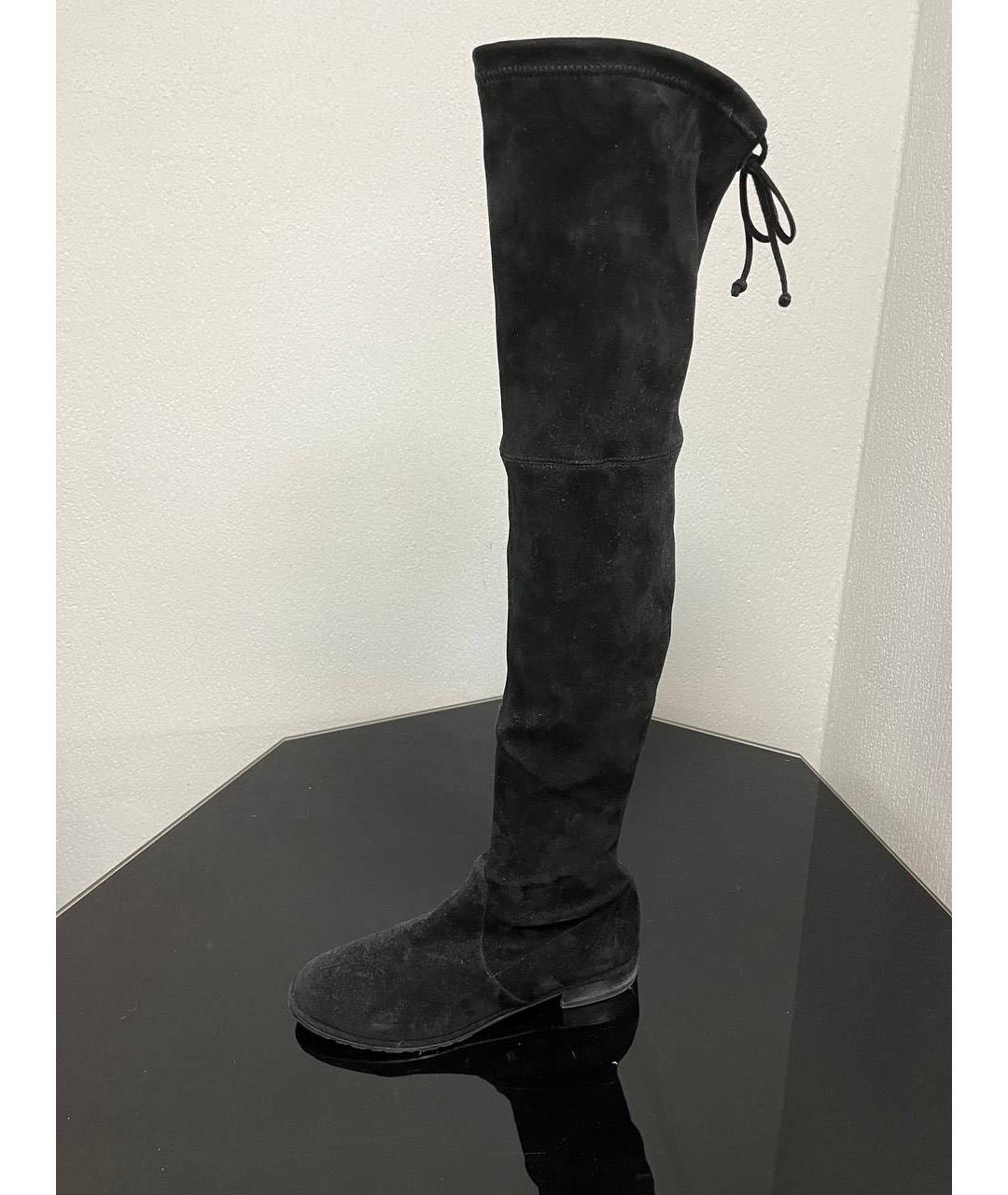 STUART WEITZMAN Черные замшевые ботфорты, фото 5