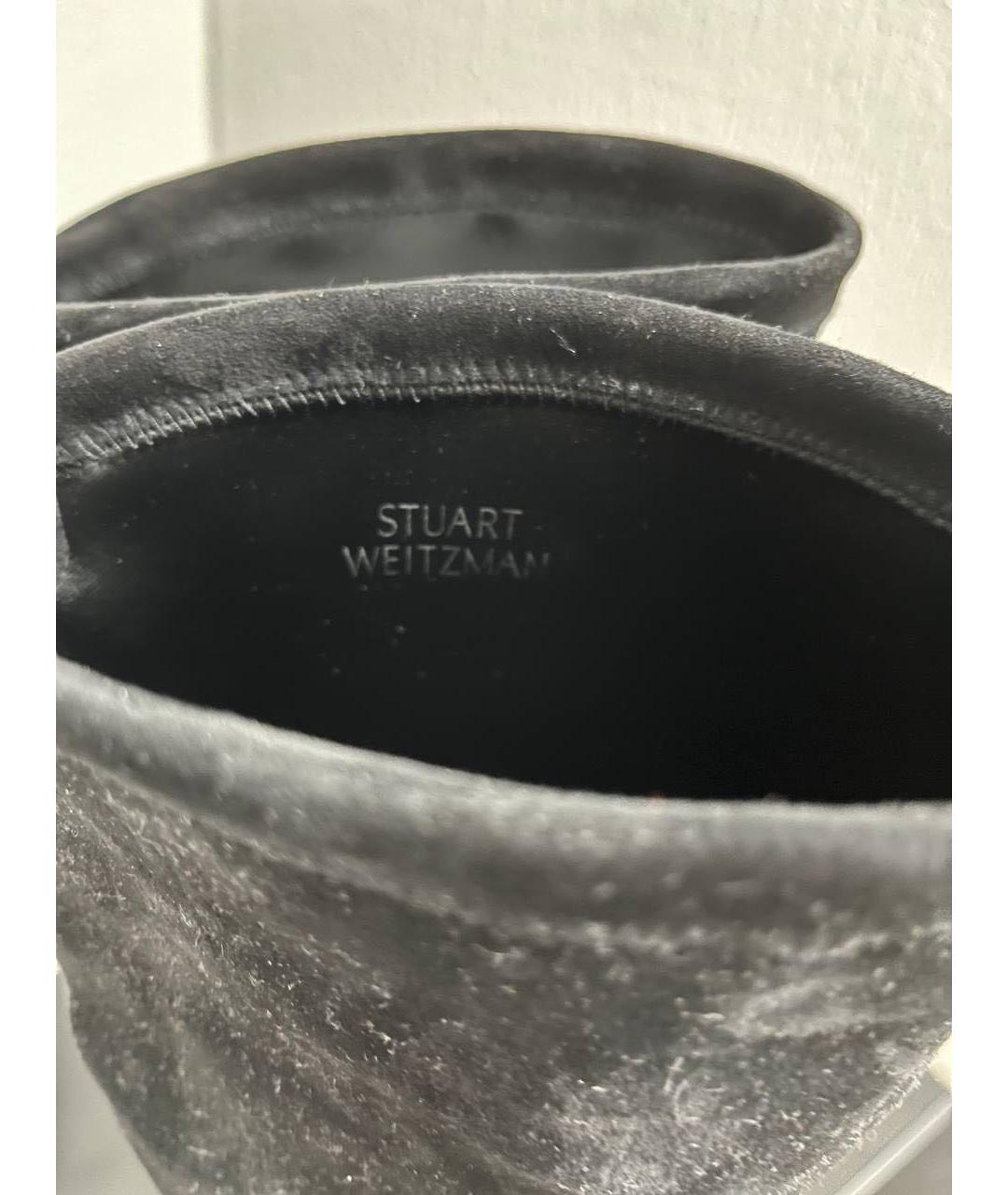 STUART WEITZMAN Черные замшевые ботфорты, фото 7