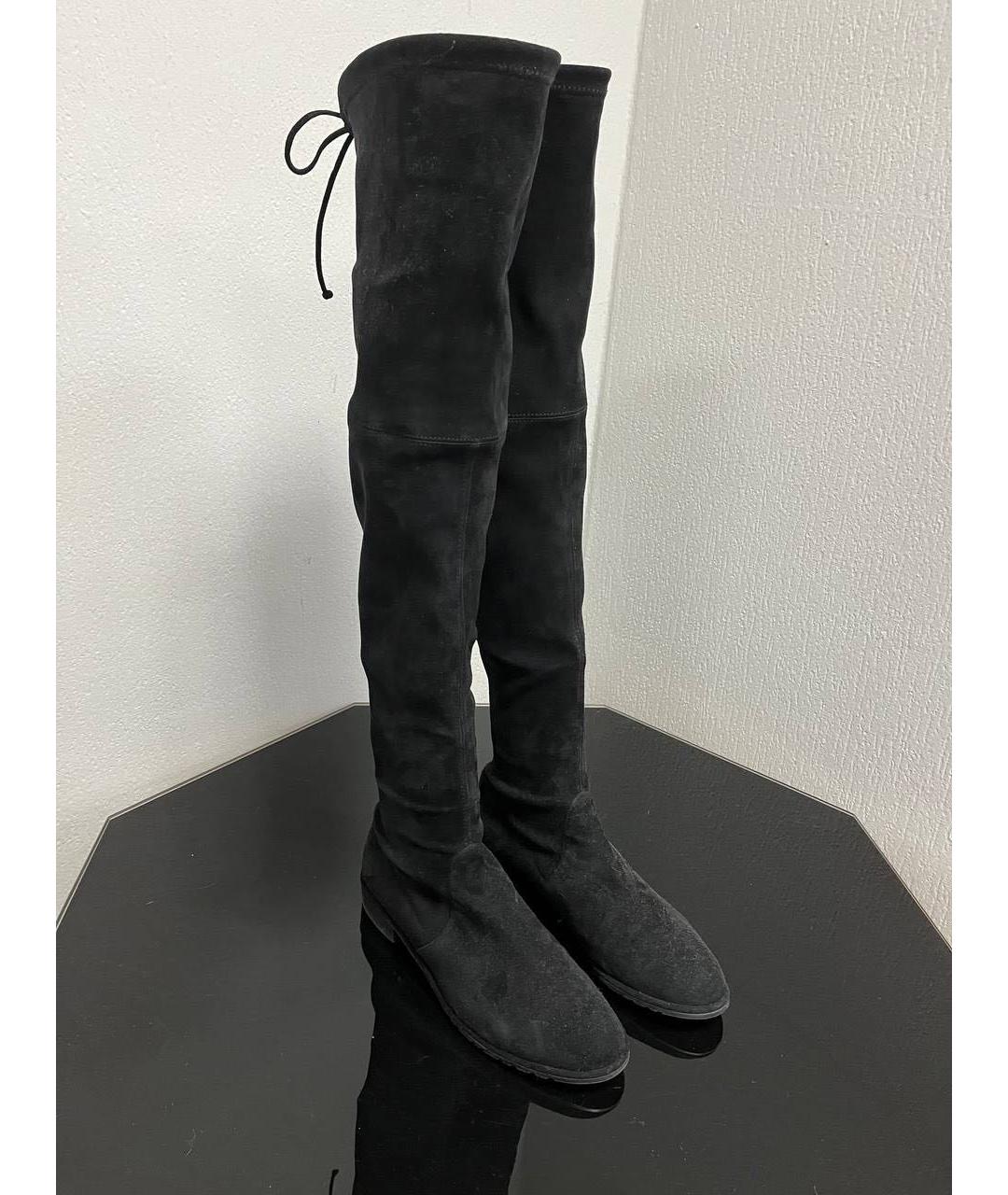 STUART WEITZMAN Черные замшевые ботфорты, фото 3