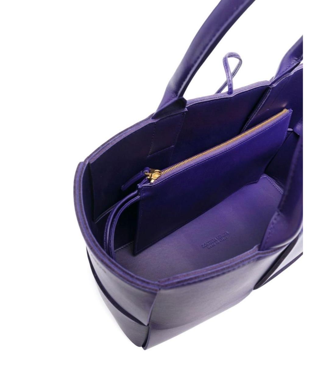 BOTTEGA VENETA Фиолетовая кожаная сумка тоут, фото 3
