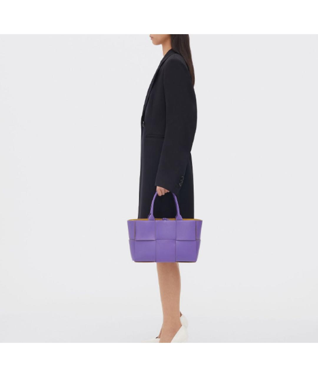 BOTTEGA VENETA Фиолетовая кожаная сумка с короткими ручками, фото 5