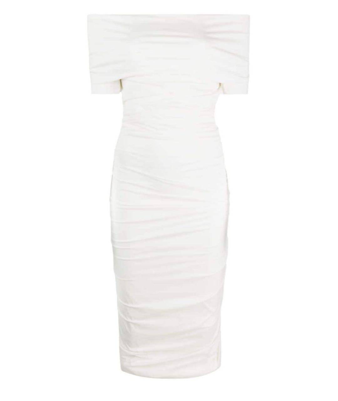 PHILOSOPHY DI LORENZO SERAFINI Белое полиэстеровое коктейльное платье, фото 1