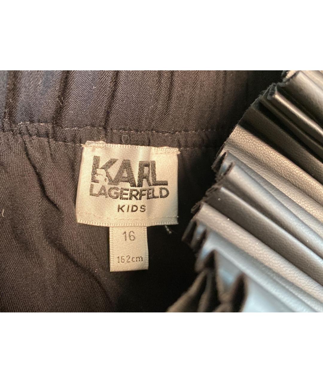 KARL LAGERFELD KIDS Черная полиэстеровая юбка, фото 4