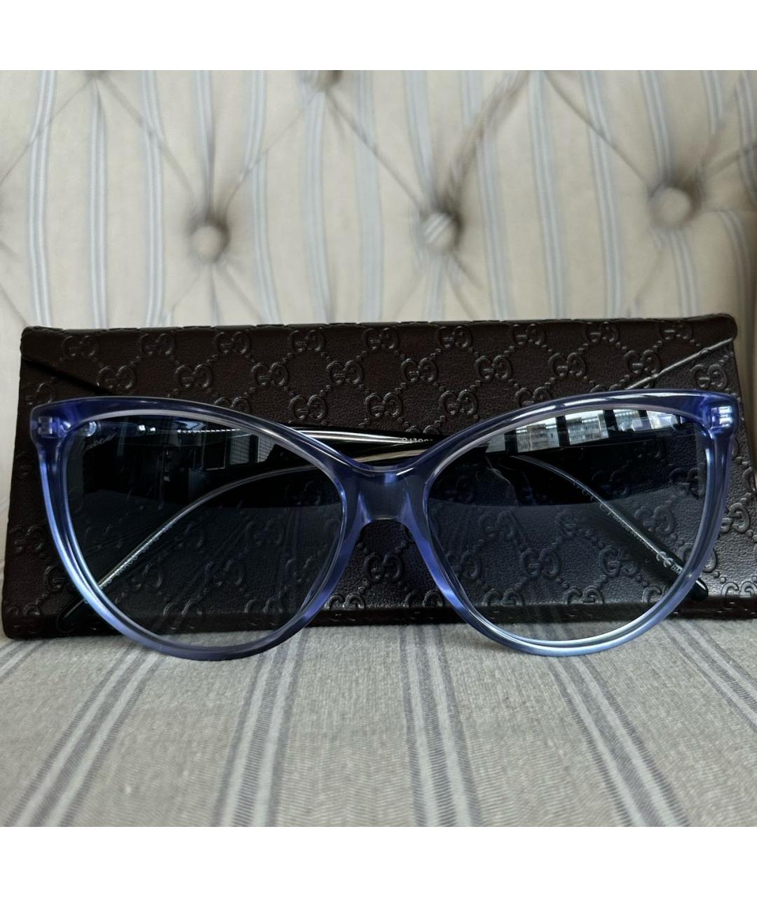 GUCCI Синие пластиковые солнцезащитные очки, фото 7