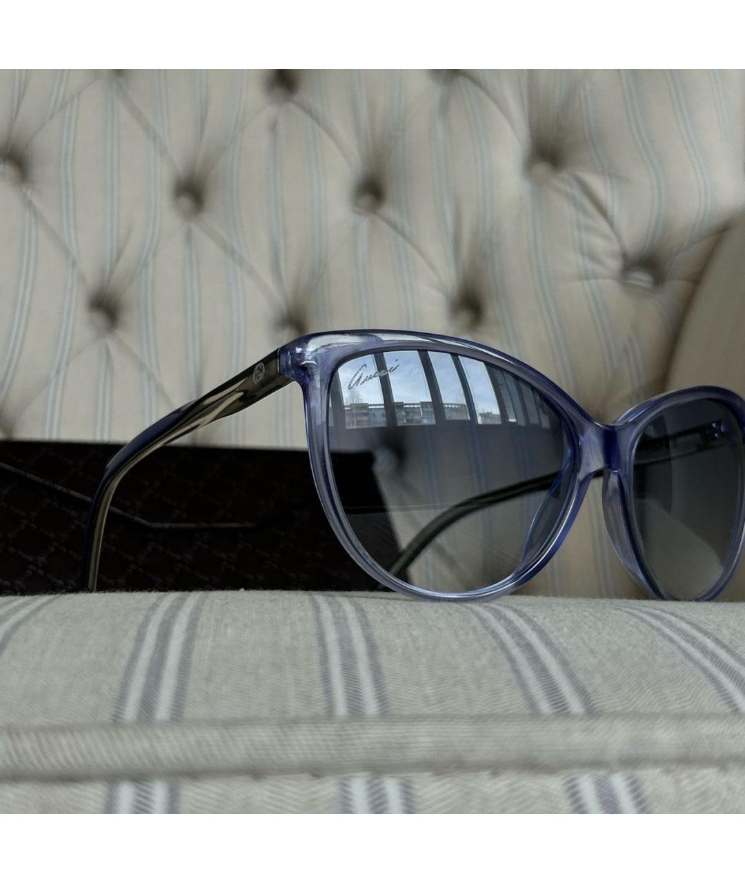 GUCCI Синие пластиковые солнцезащитные очки, фото 8