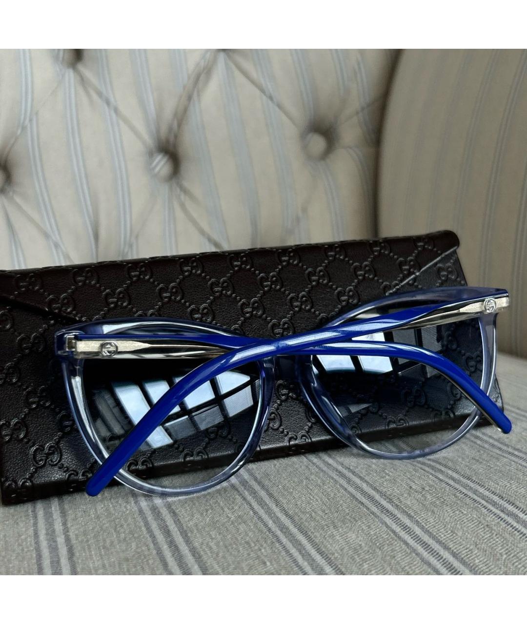 GUCCI Синие пластиковые солнцезащитные очки, фото 3