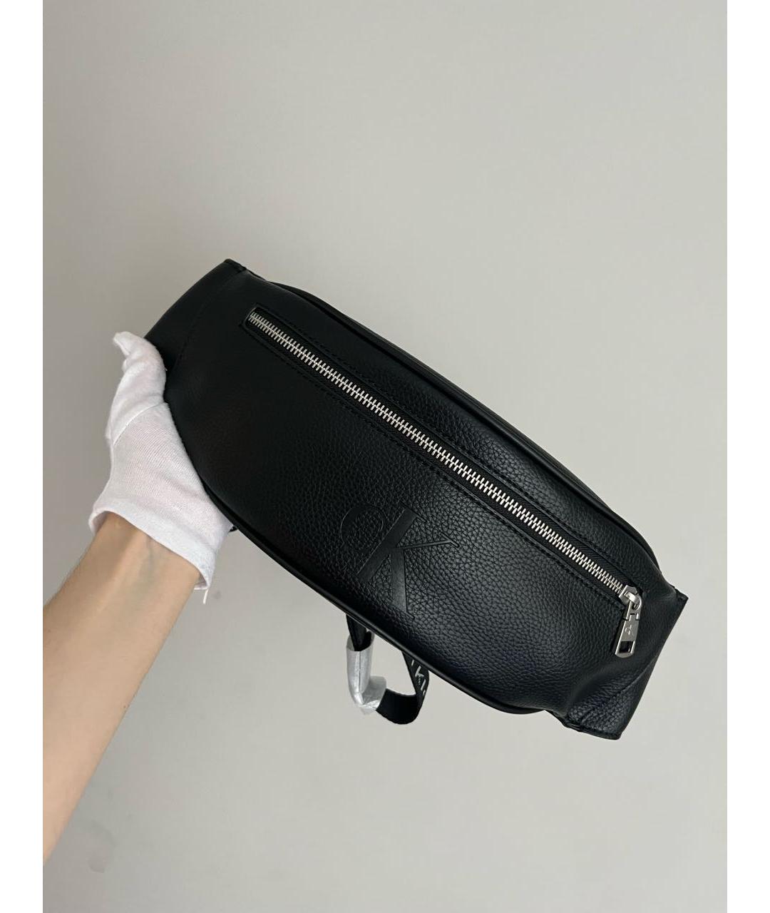 CALVIN KLEIN Черная поясная сумка из искусственной кожи, фото 2