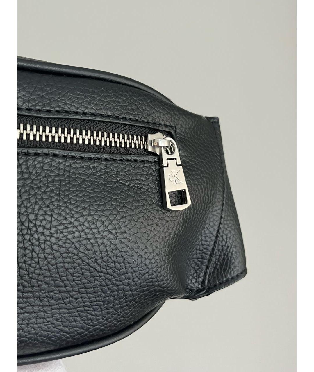 CALVIN KLEIN Черная поясная сумка из искусственной кожи, фото 6