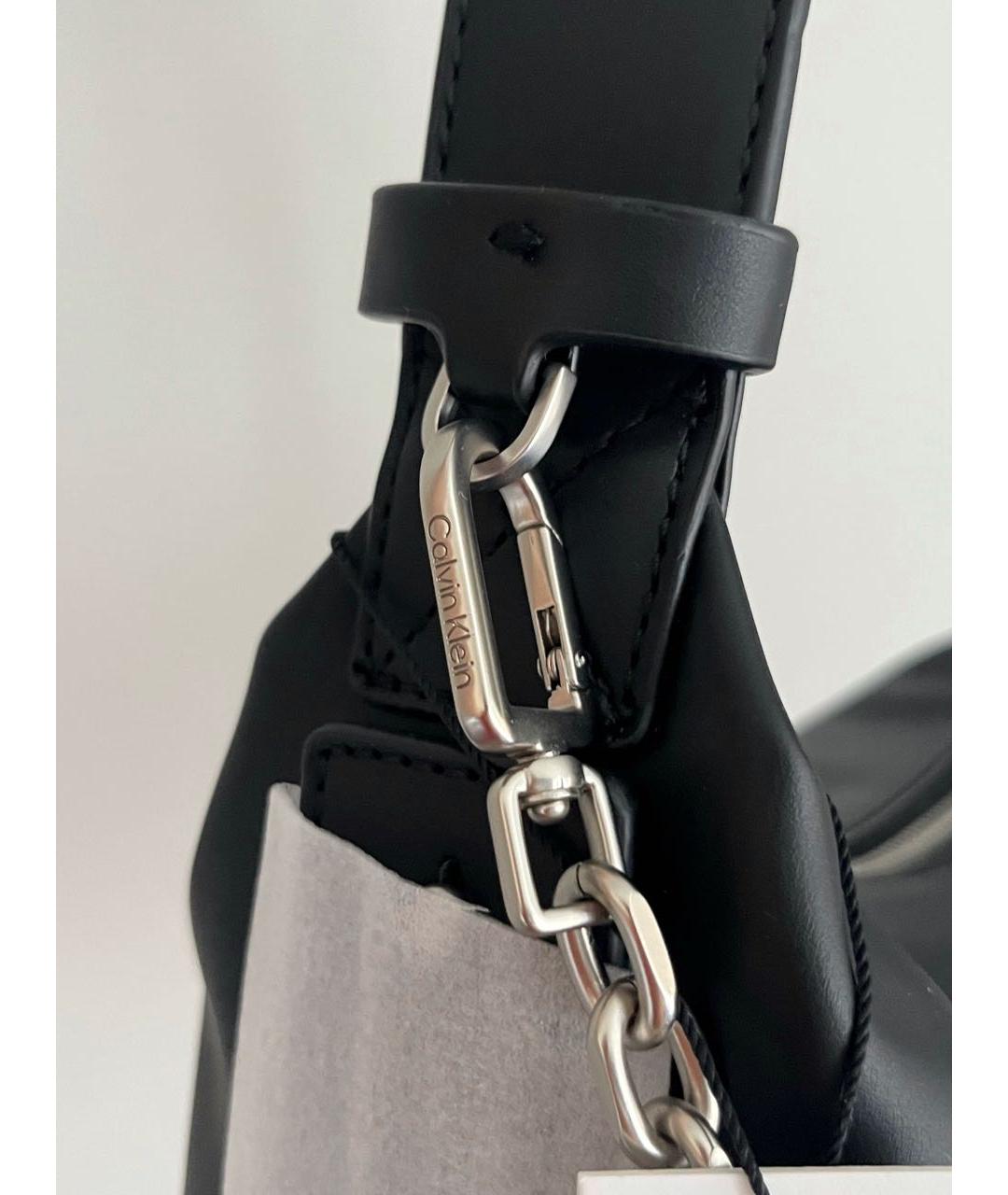 CALVIN KLEIN Черная сумка через плечо из искусственной кожи, фото 7