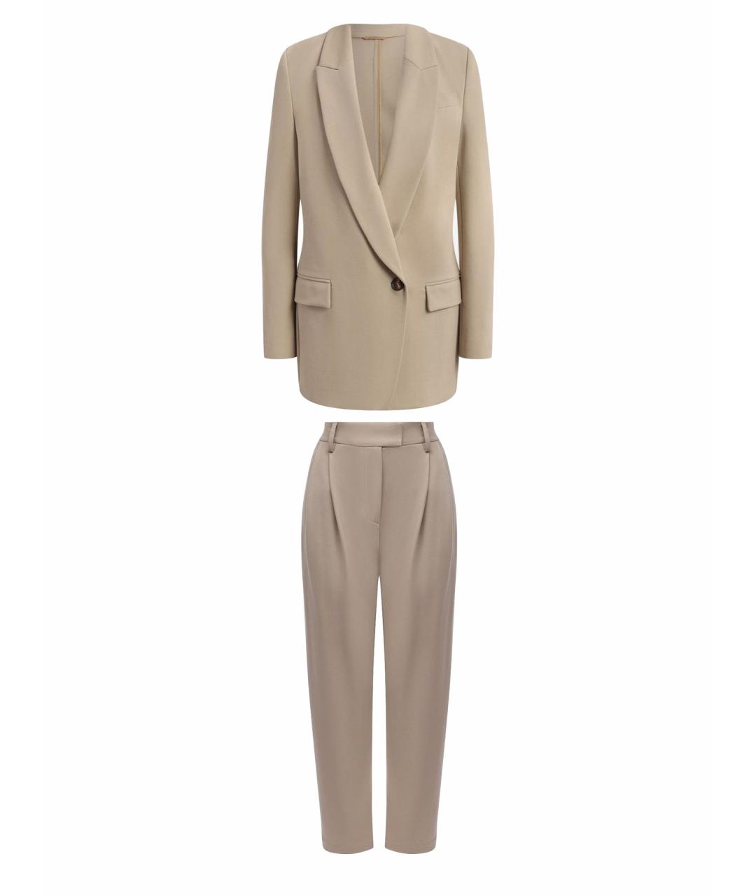 BRUNELLO CUCINELLI Бежевый хлопко-эластановый костюм с брюками, фото 1
