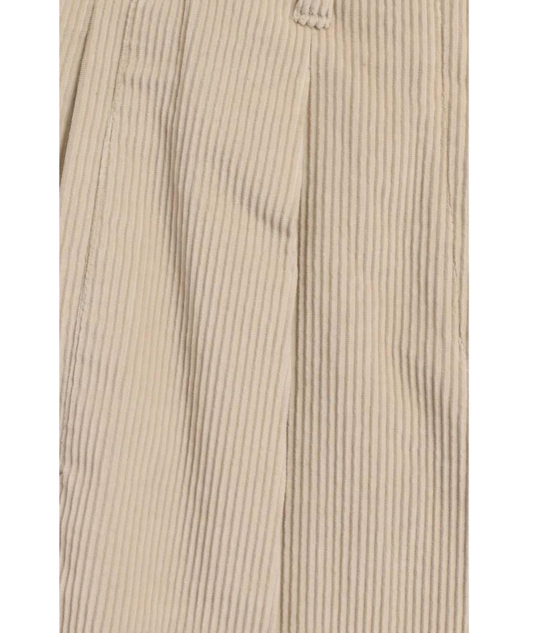 BRUNELLO CUCINELLI Бежевые хлопковые брюки широкие, фото 4