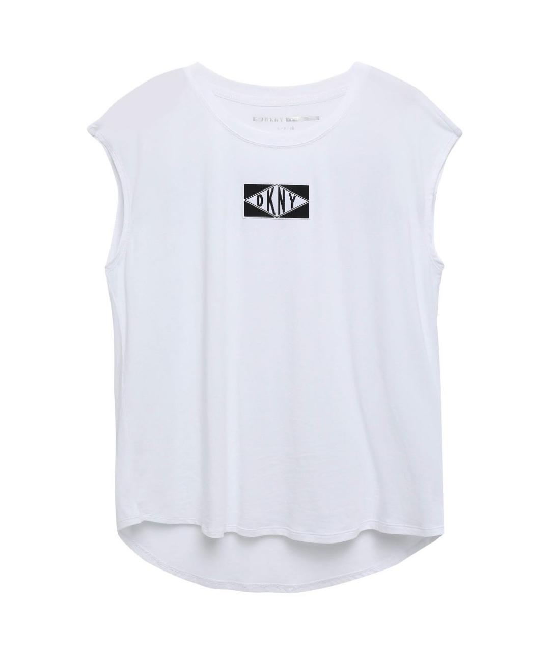 DKNY Белая хлопко-эластановая футболка, фото 1