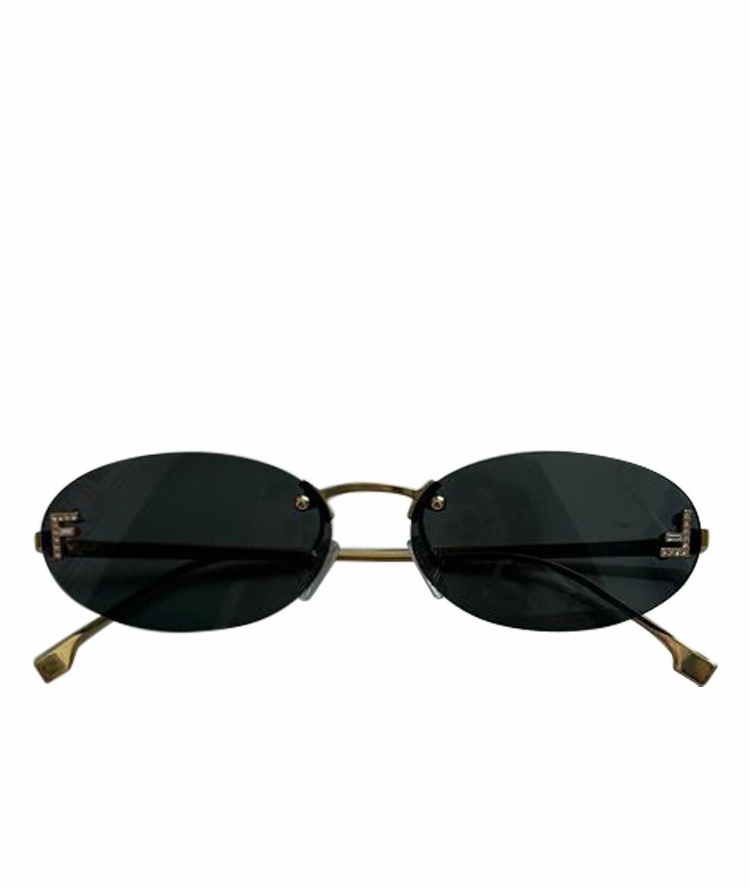 FENDI Черные металлические солнцезащитные очки, фото 1