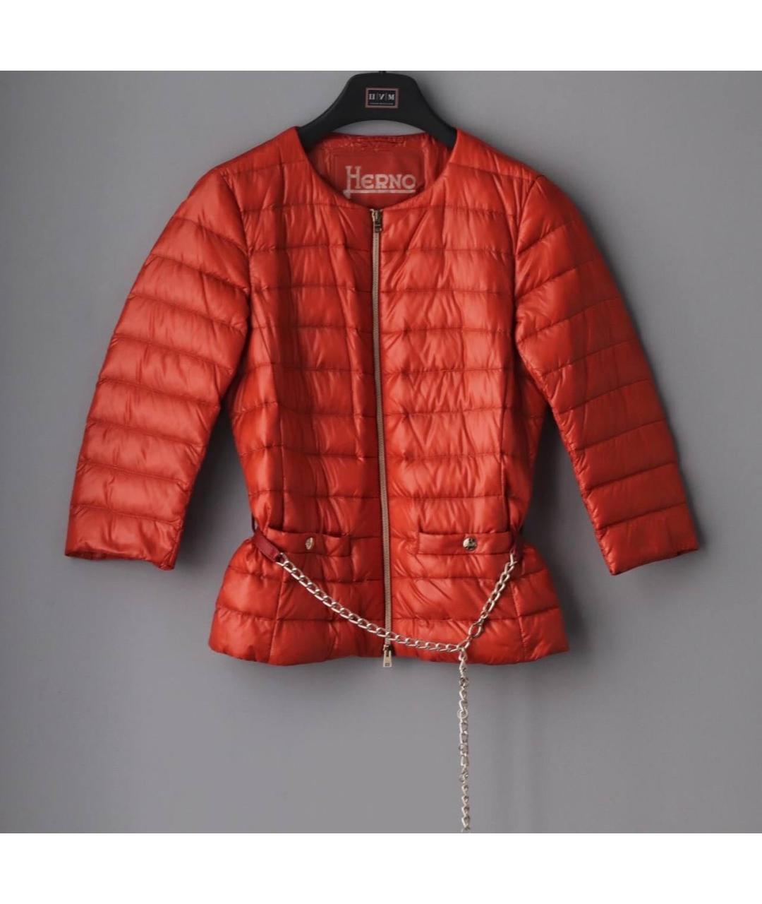 HERNO Оранжевая полиамидовая куртка, фото 5