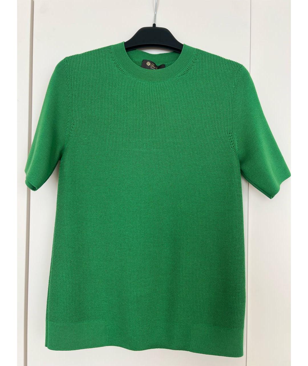 LORO PIANA Зеленый шелковый джемпер / свитер, фото 2