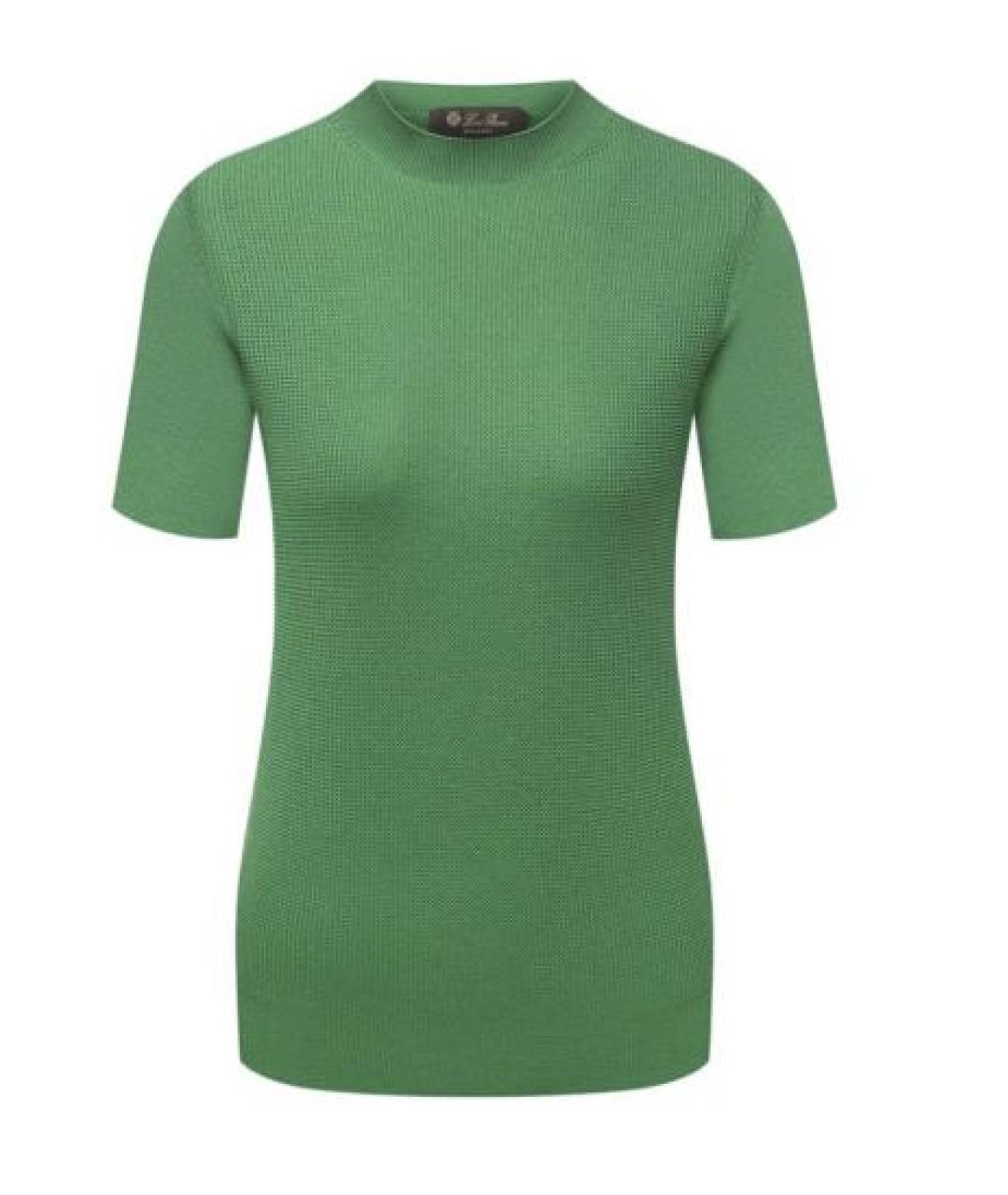 LORO PIANA Зеленый шелковый джемпер / свитер, фото 1