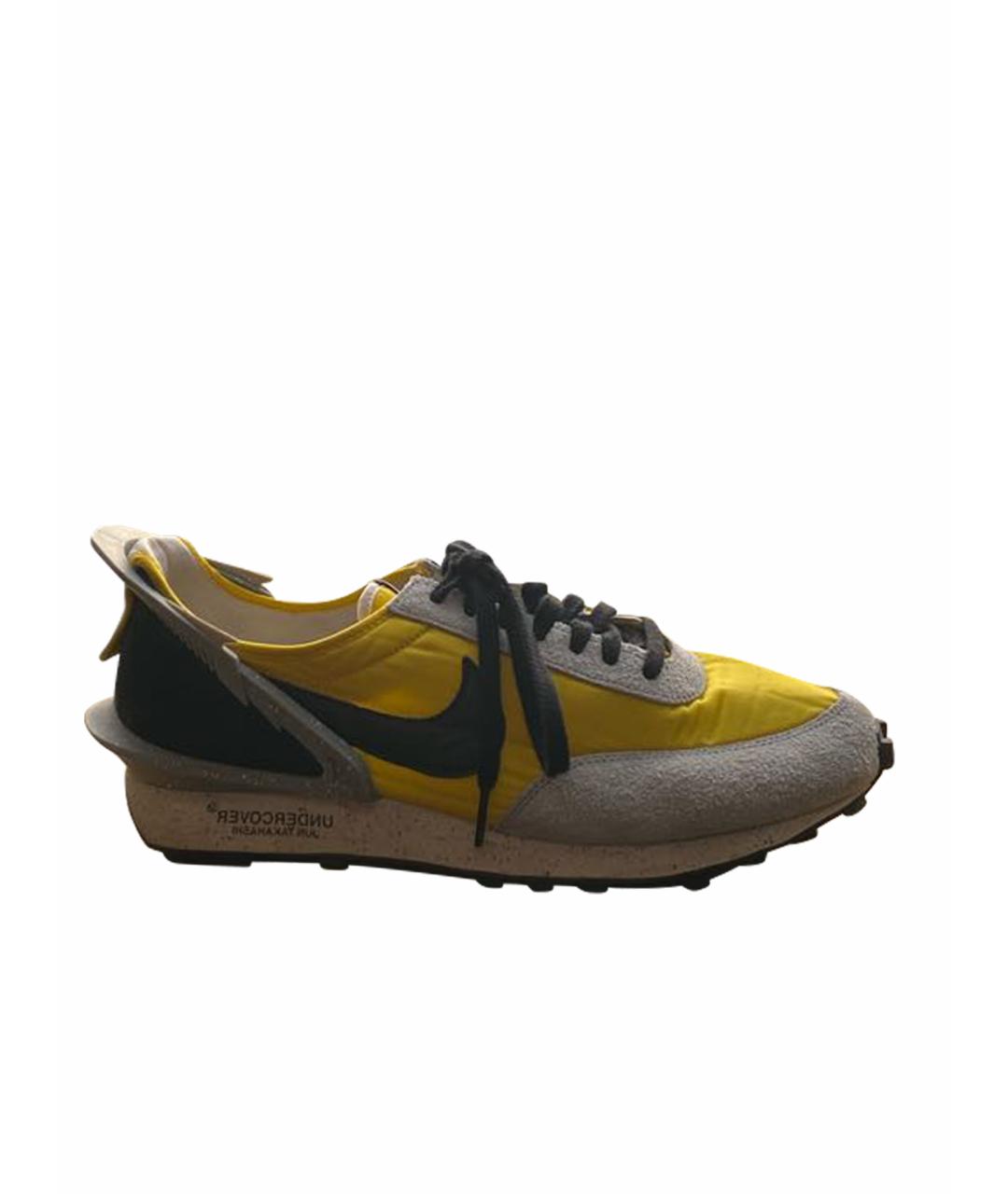 NIKE X UNDERCOVER Желтые текстильные низкие кроссовки / кеды, фото 1